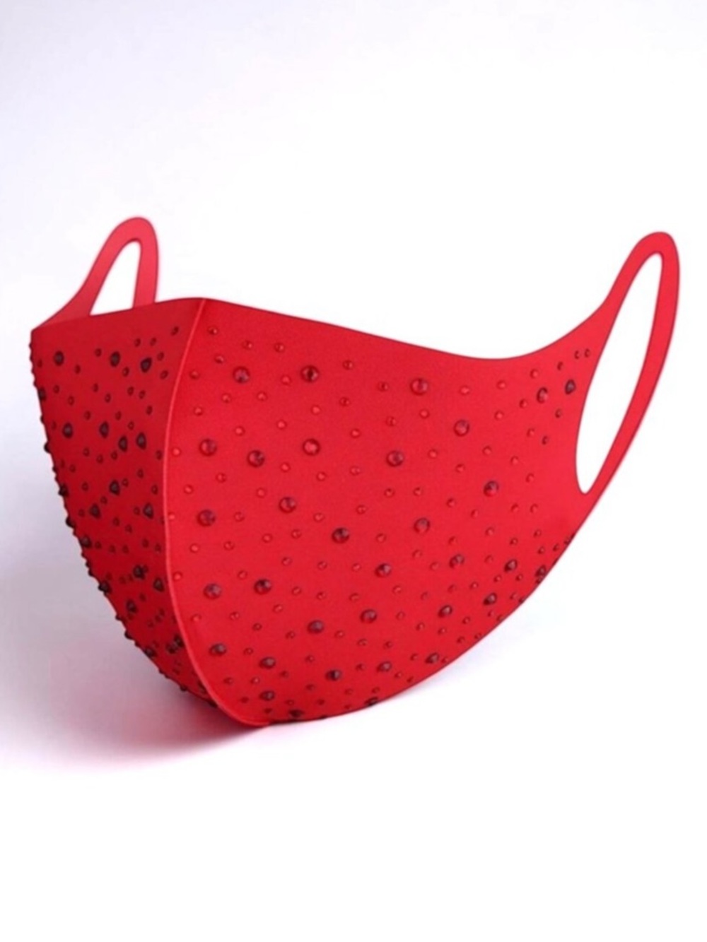 Red Rhinestone Face Mask Sparkly Festival Rave Party Statement NWT